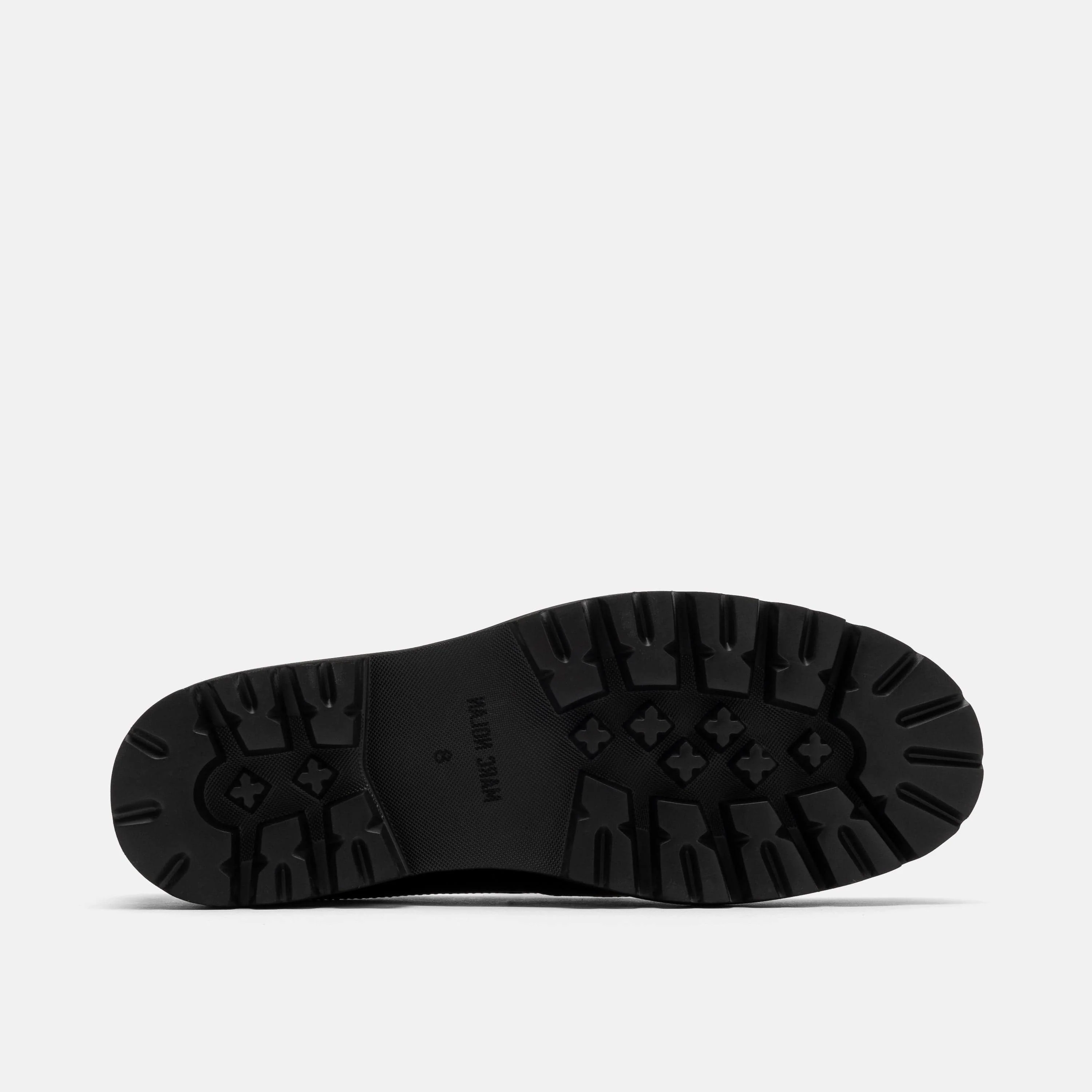 Adler Black Leather Lug Penny Loafers - Image 6