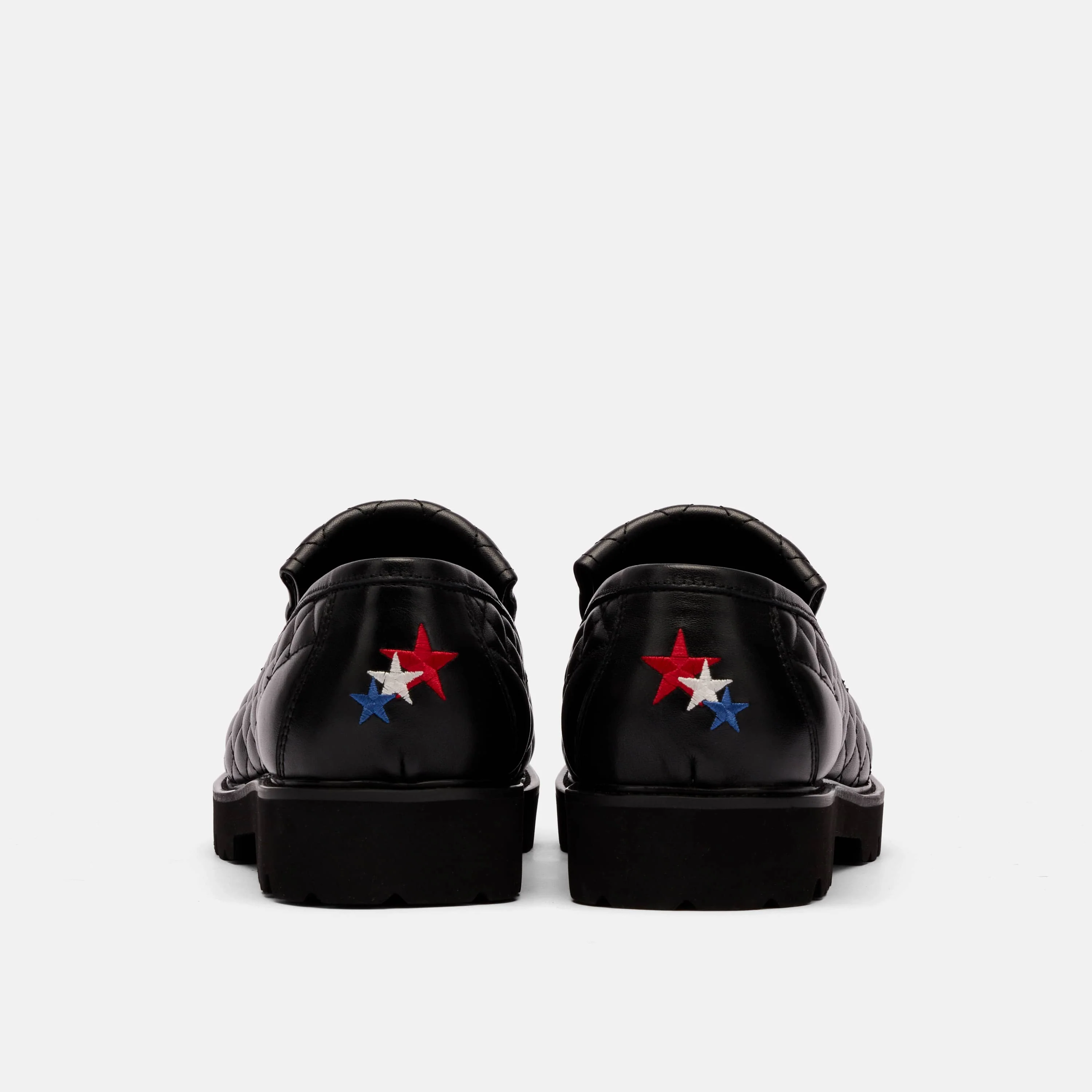 The Pitch Black Quilted Leather Lug Penny Loafers - Image 4