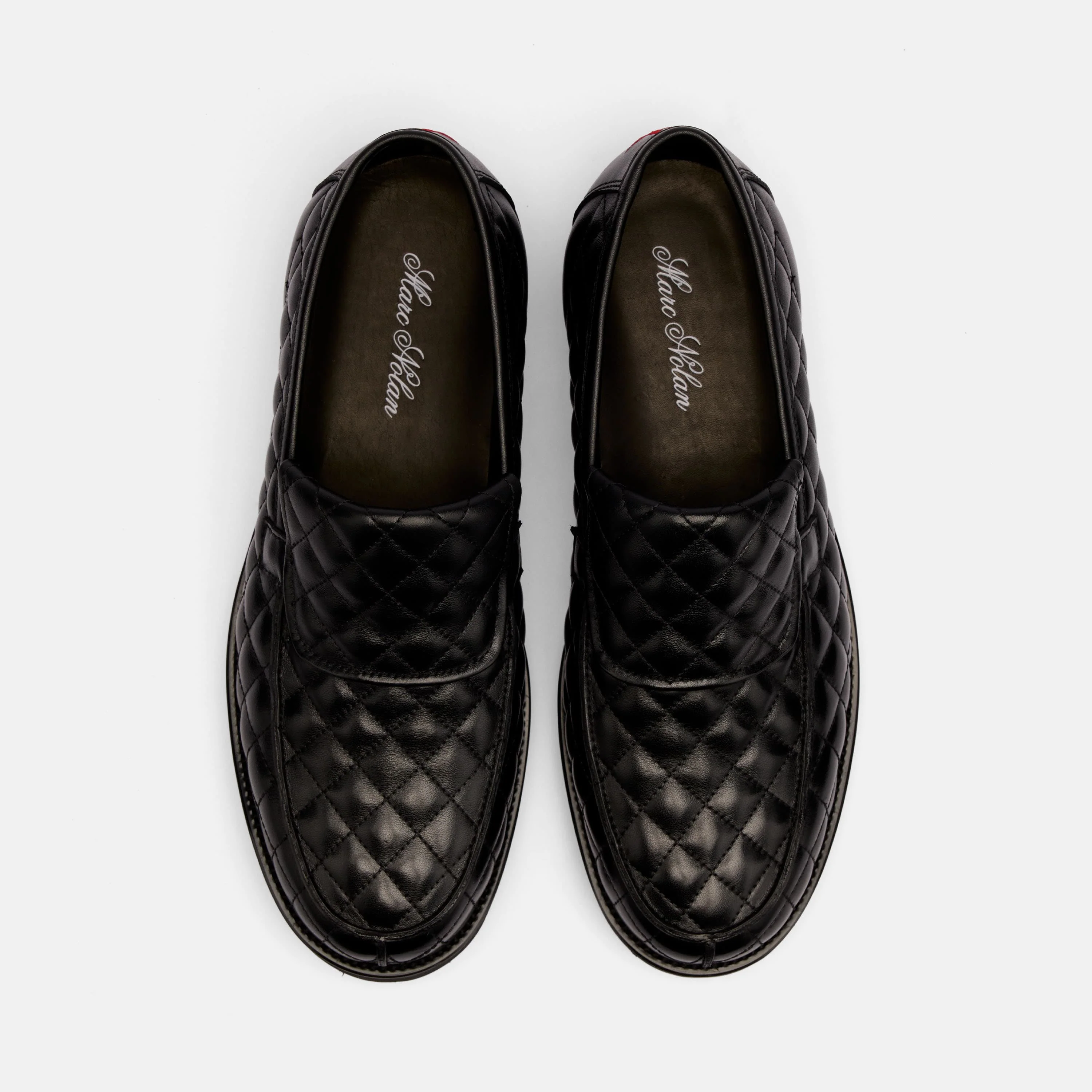 The Pitch Black Quilted Leather Lug Penny Loafers - Image 6