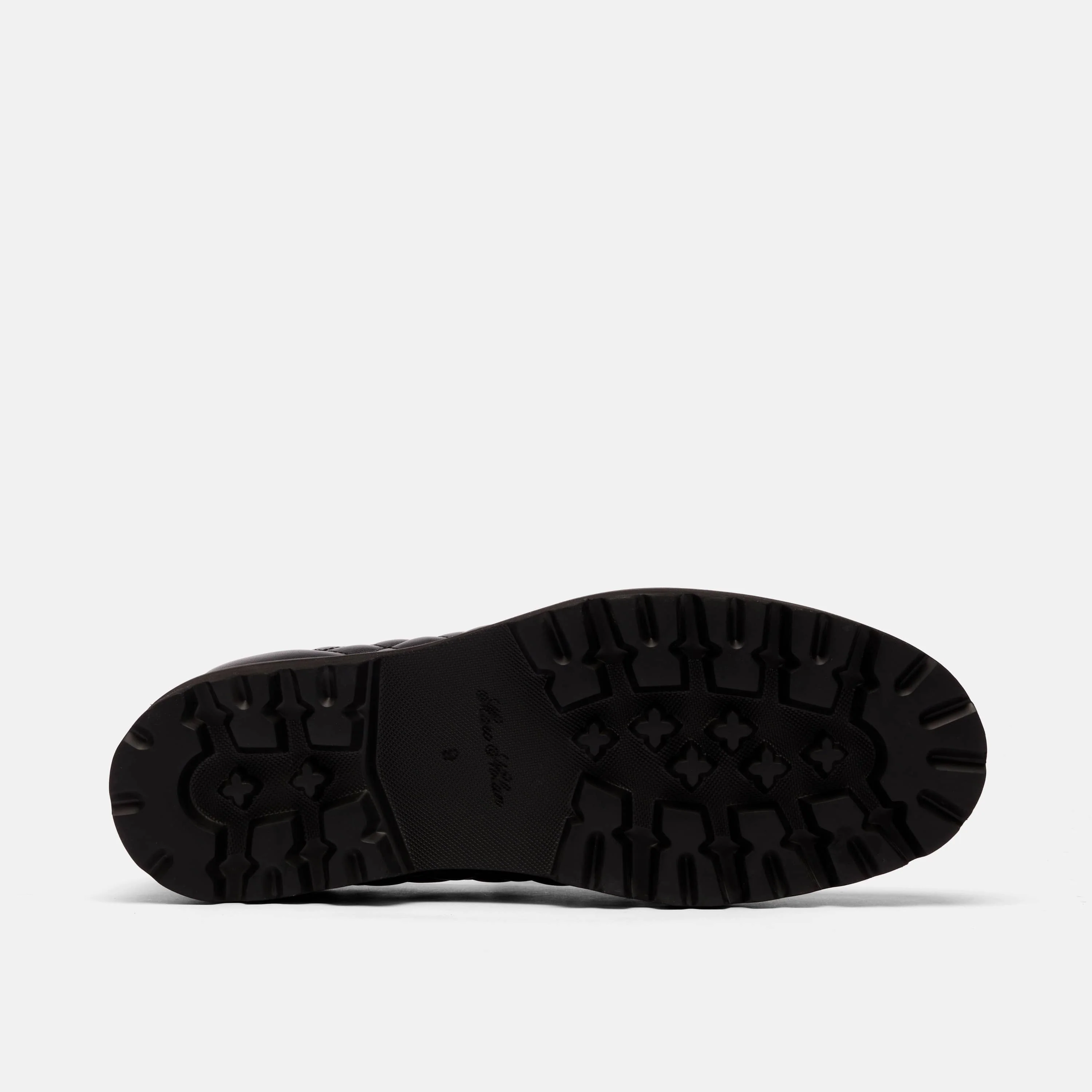 The Pitch Black Quilted Leather Lug Penny Loafers - Image 7