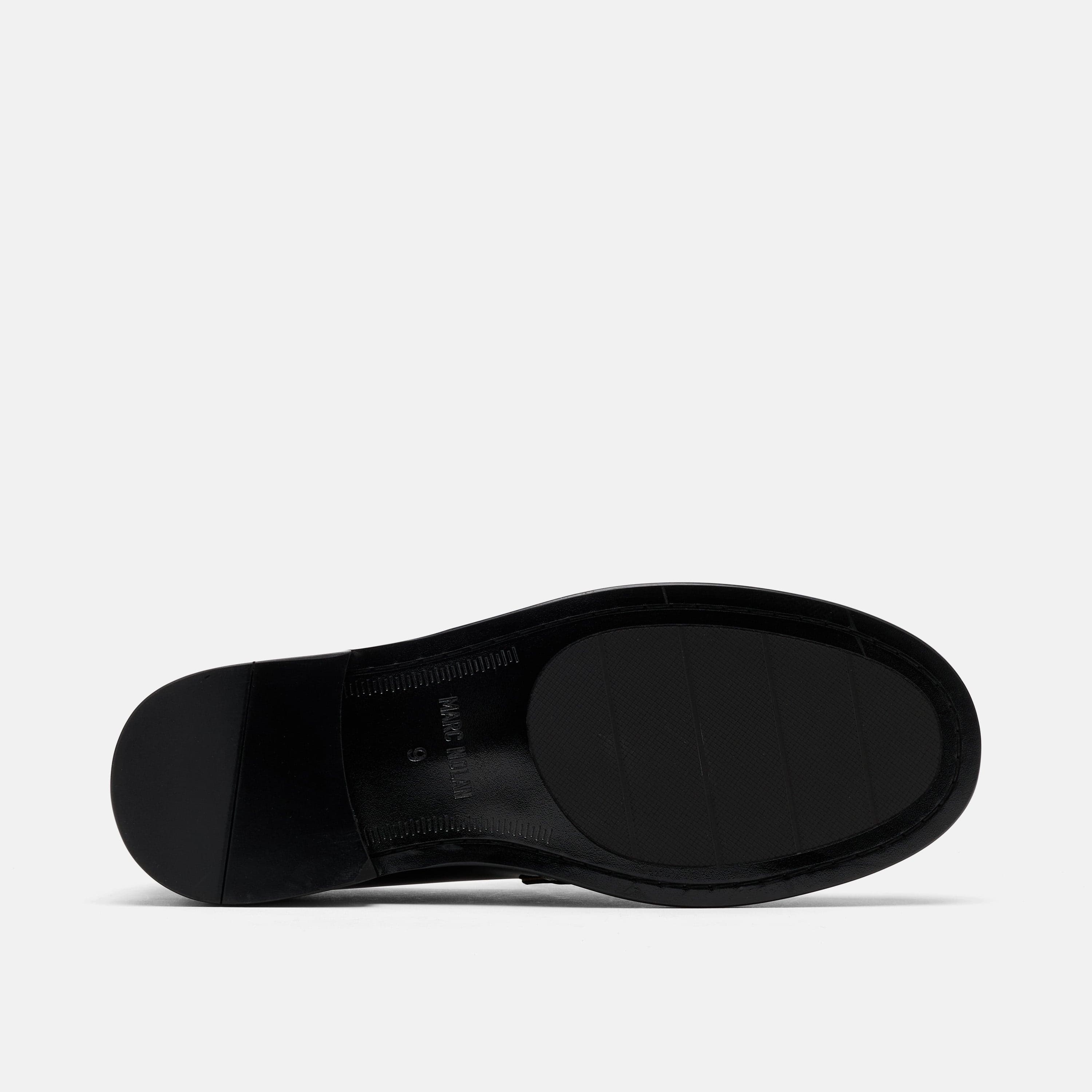 Calum Black/White Leather Penny Loafers - Image 6