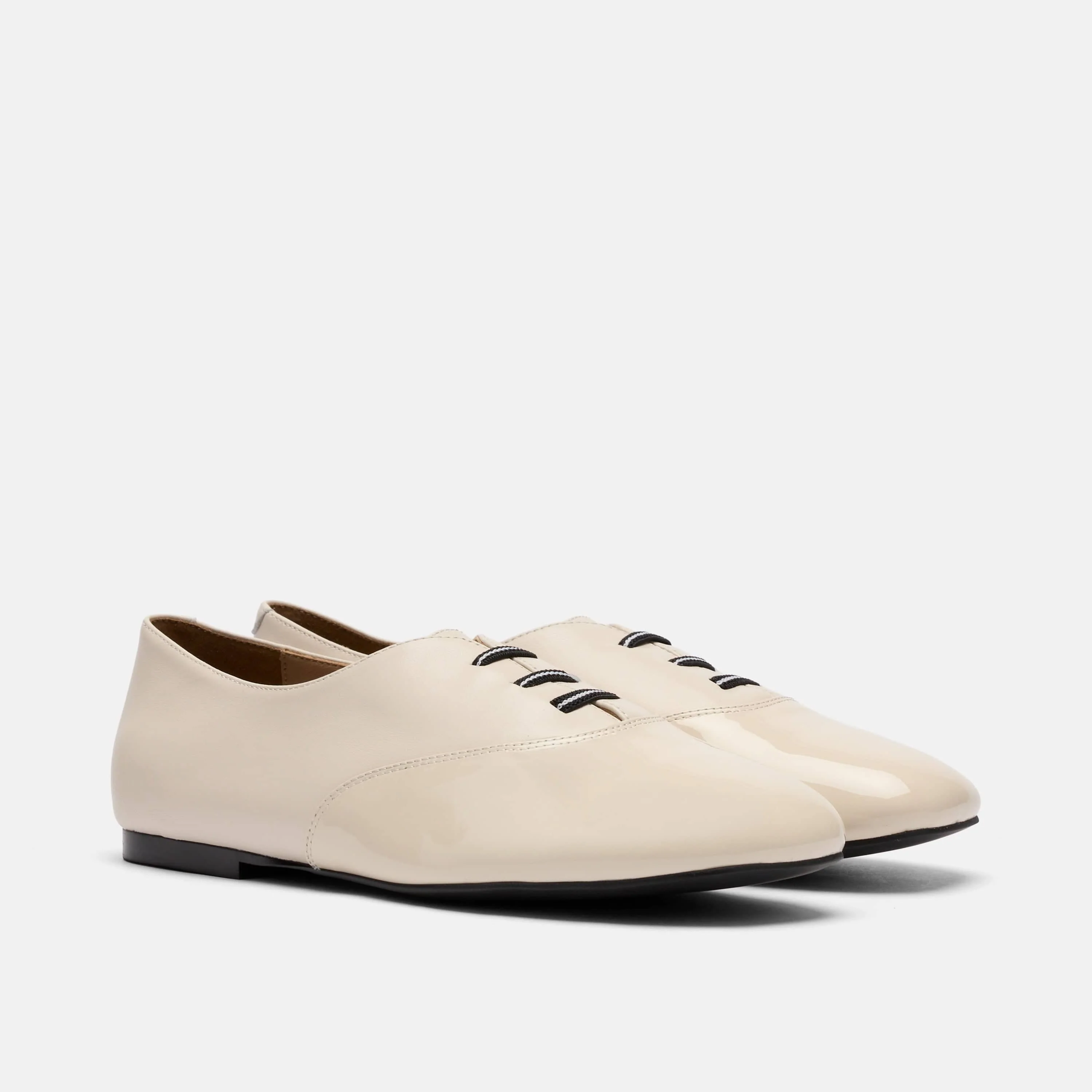 Crosstown White/Cream Leather Ballet Sneakers - Image 2