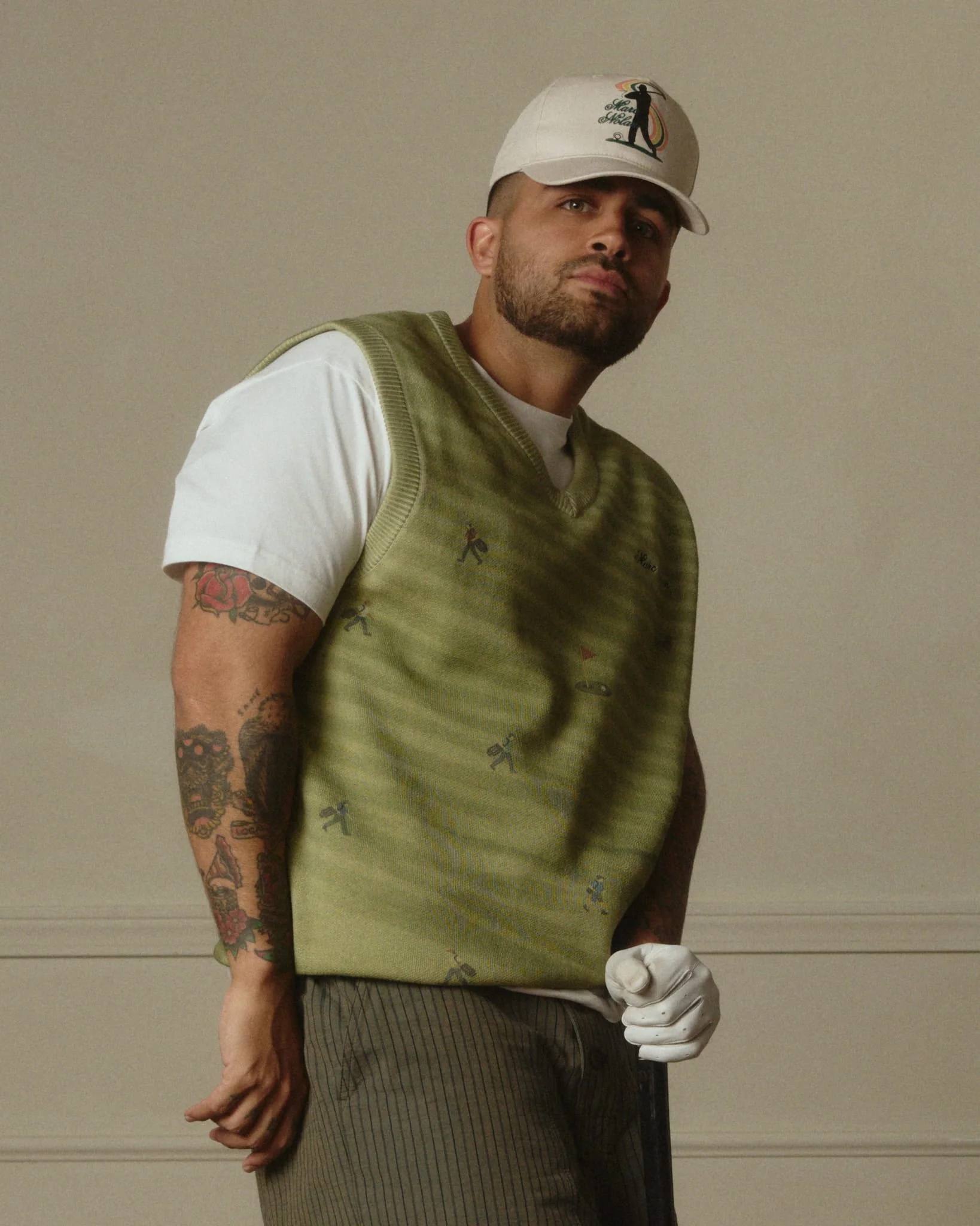 Golf Players Knit Vest - Mossy Green - Image 3