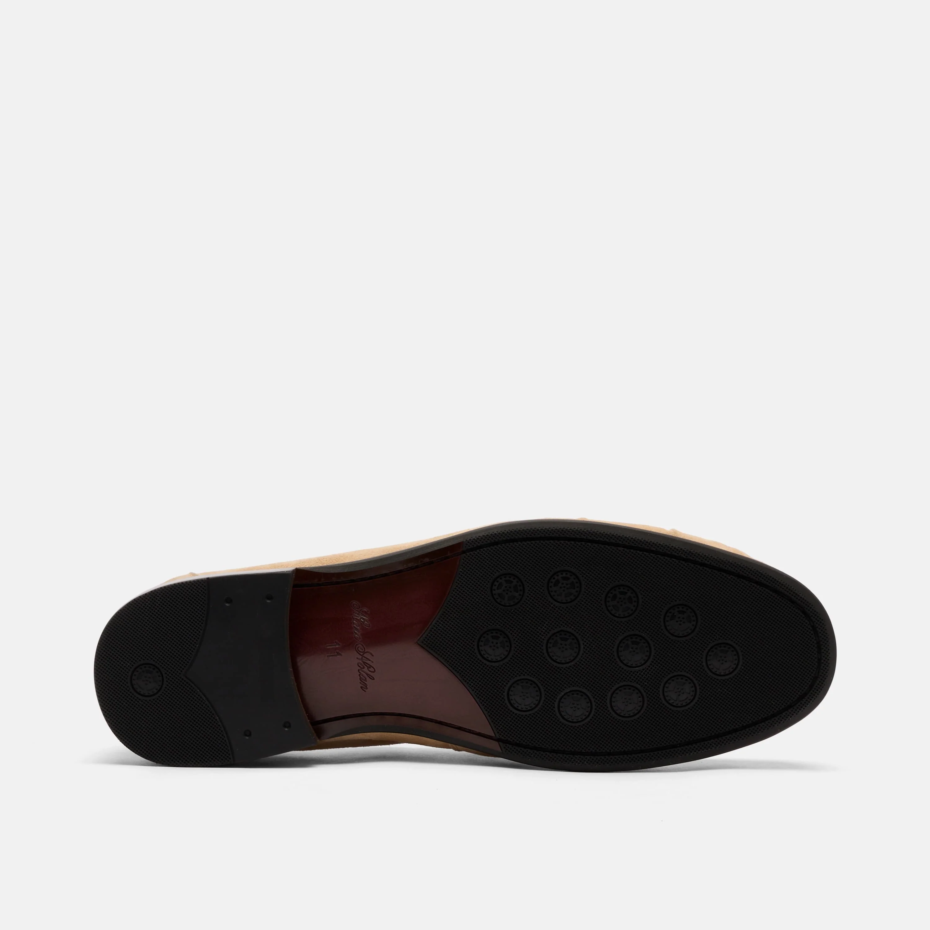 Kennedy Triple Tan Pleated Suede Penny Loafers - Image 6