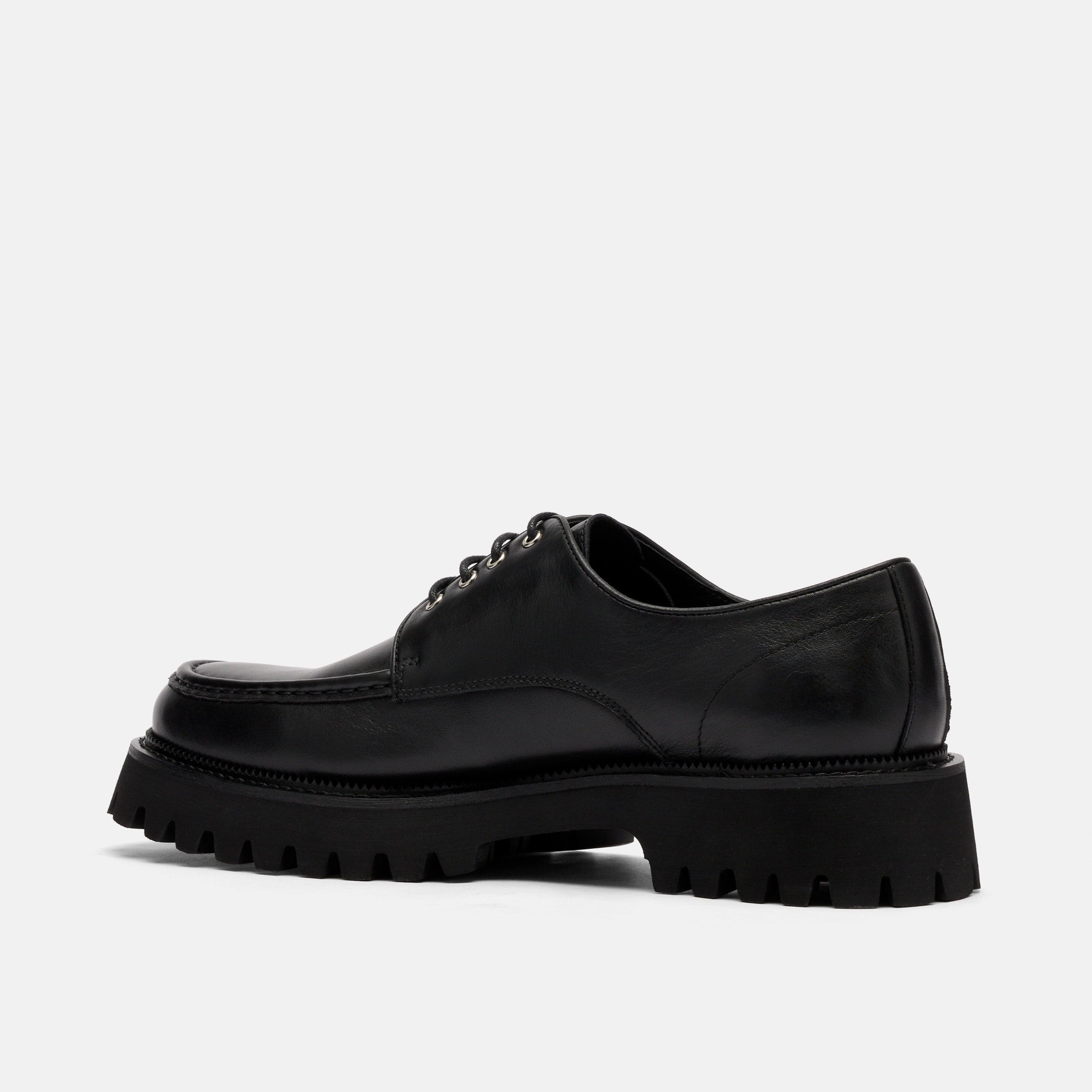 Luca Black Leather Lug Derbys - Image 5