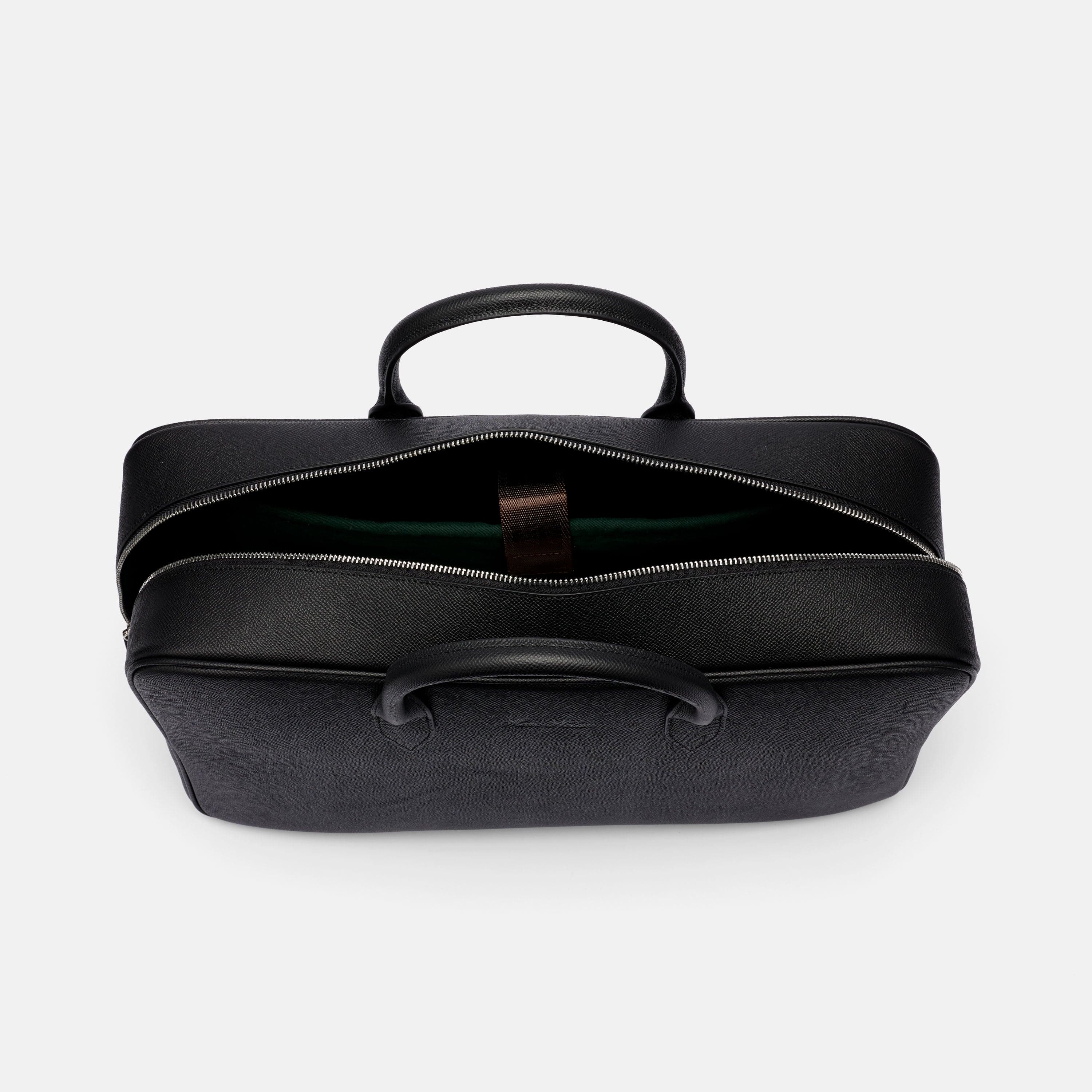Marc Nolan Black Leather Briefcase Duffle - Image 5