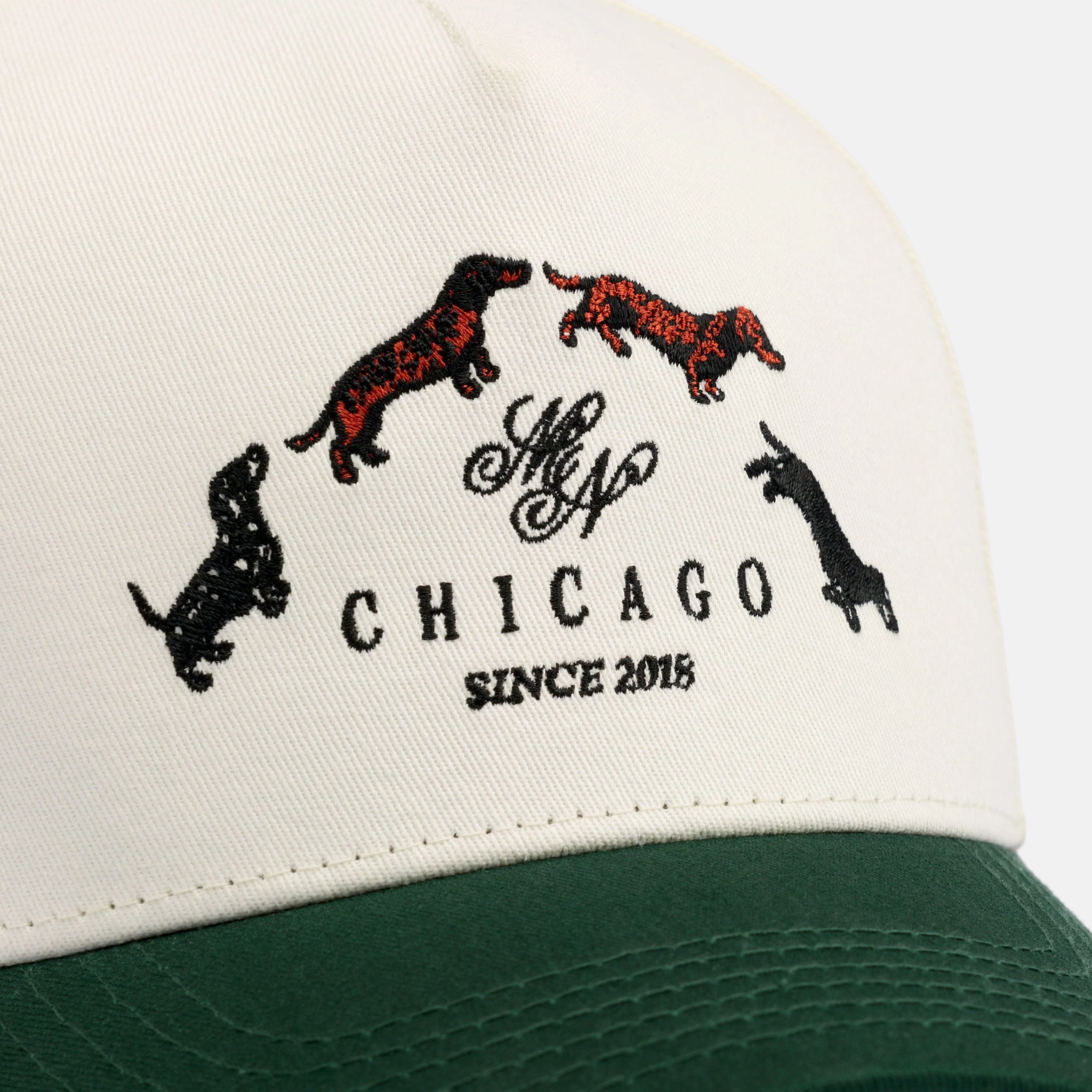 Marc Nolan Dachshund Logo Hat - Cream/Green - Image 3