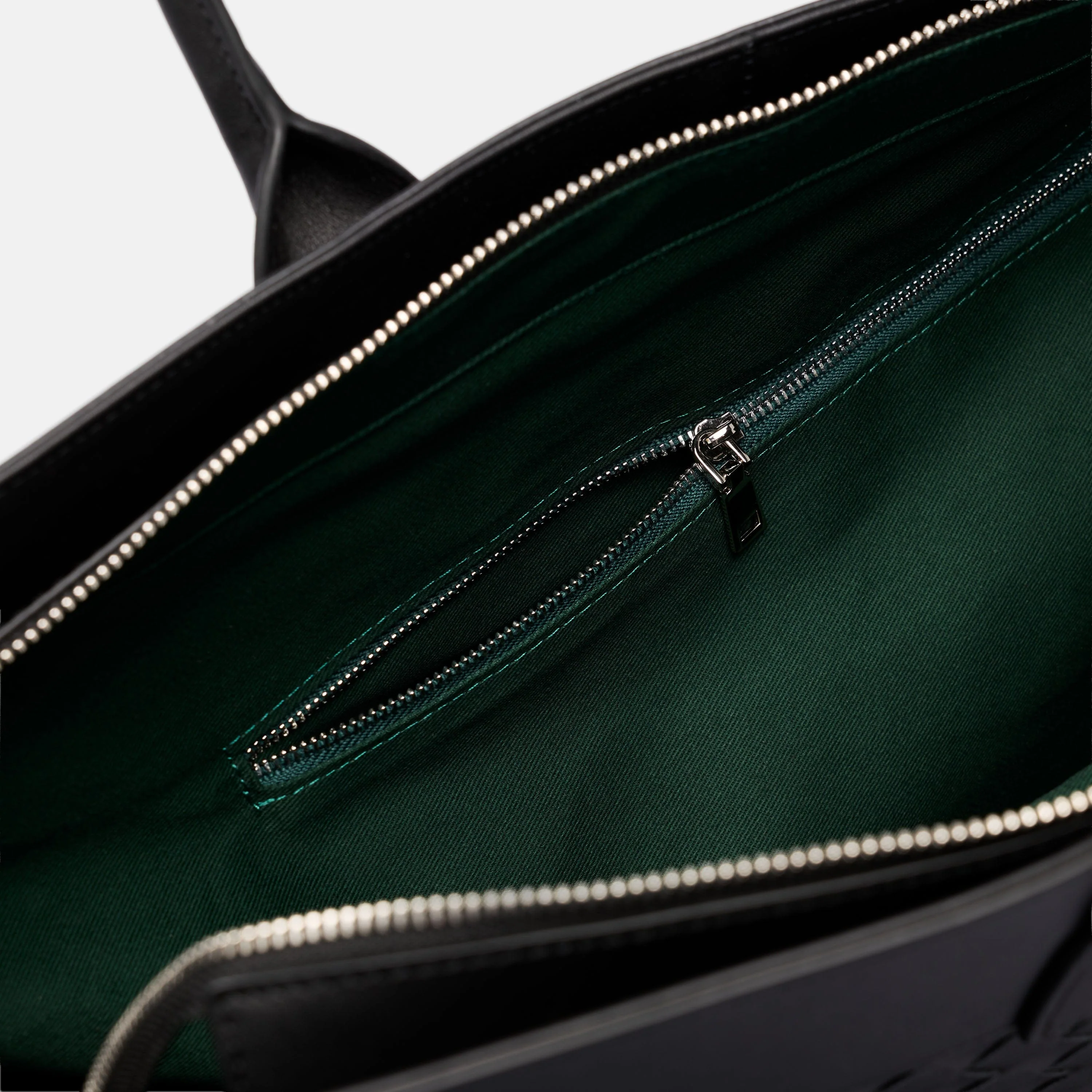 Marc Nolan Large Woven Leather Weekender - Black - Image 4