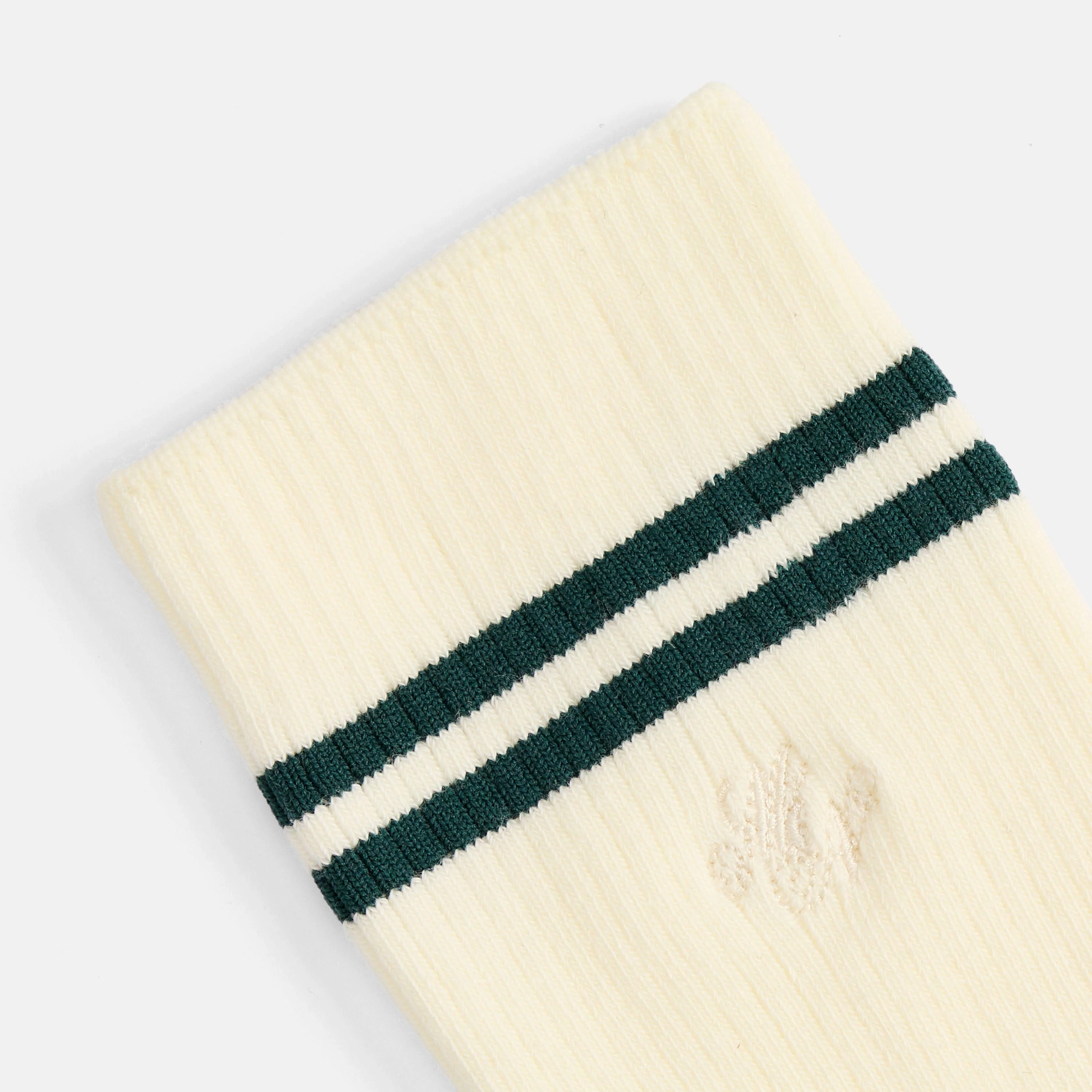 Marc Nolan Double Stripe Cream Socks - Image 2