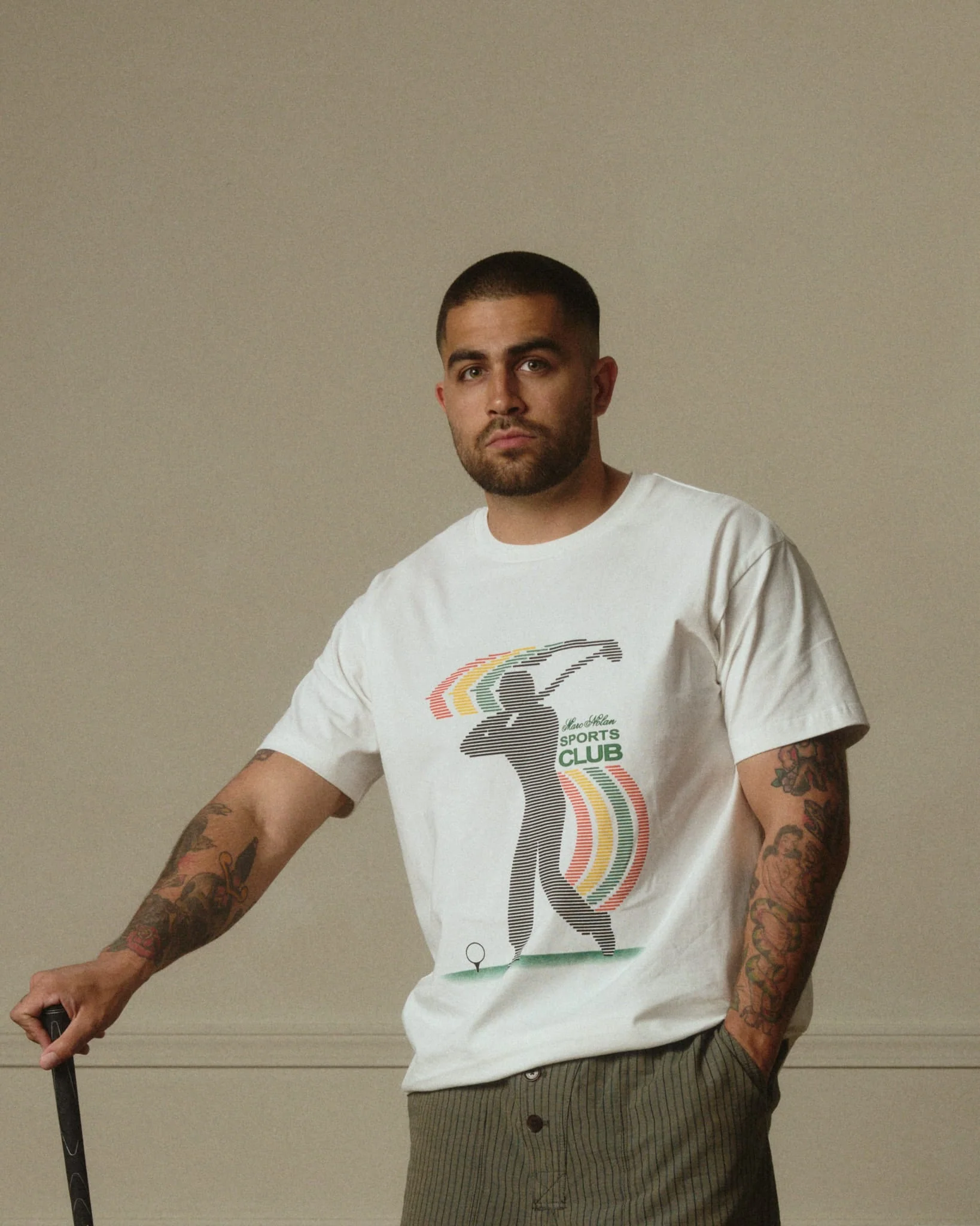 Marc Nolan Sport Club Golf Tee - White - Image 3