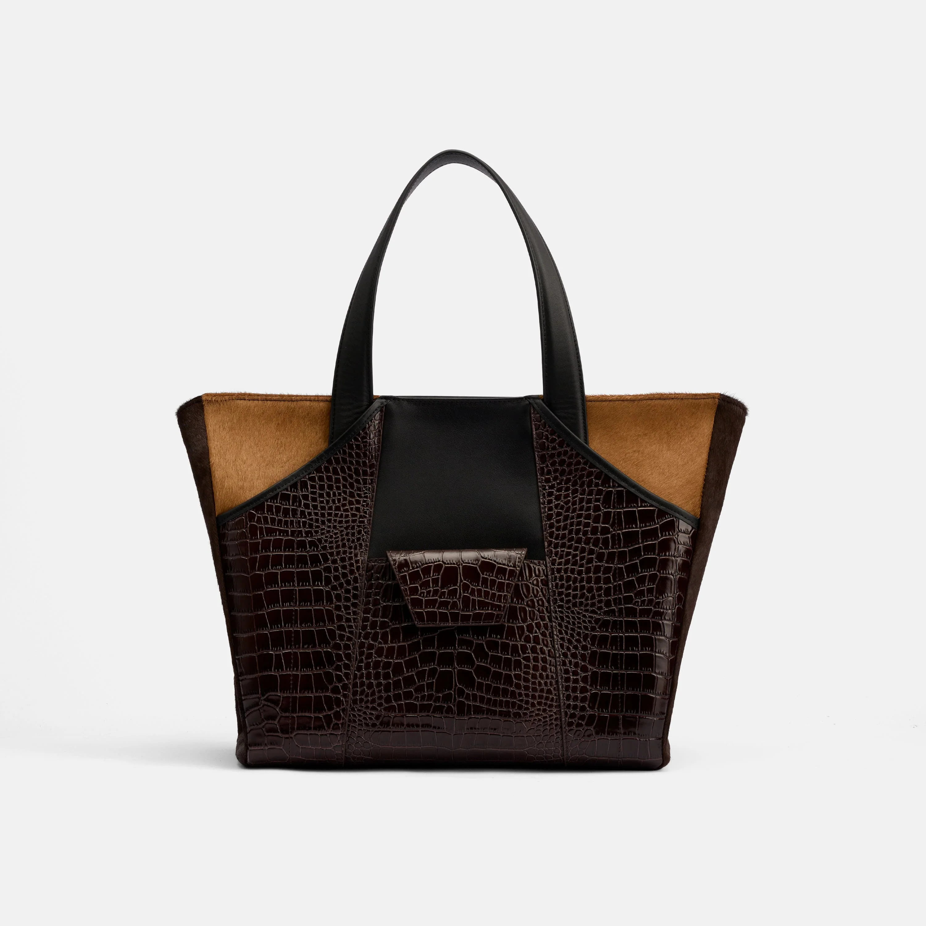 Marissa Structured Tote - Dark Brown Croc Leather - Image 2