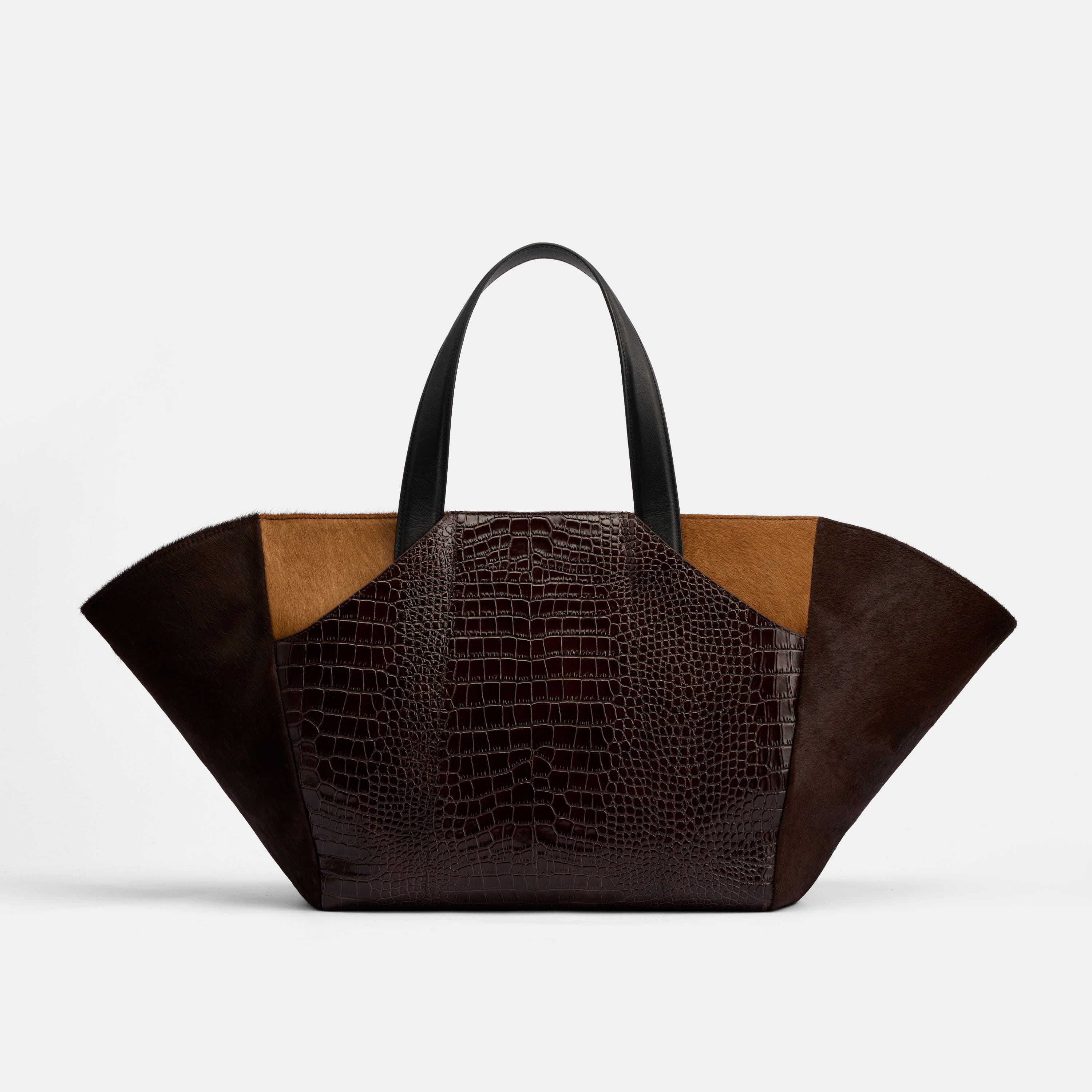 Marissa Structured Tote - Dark Brown Croc Leather - Image 4