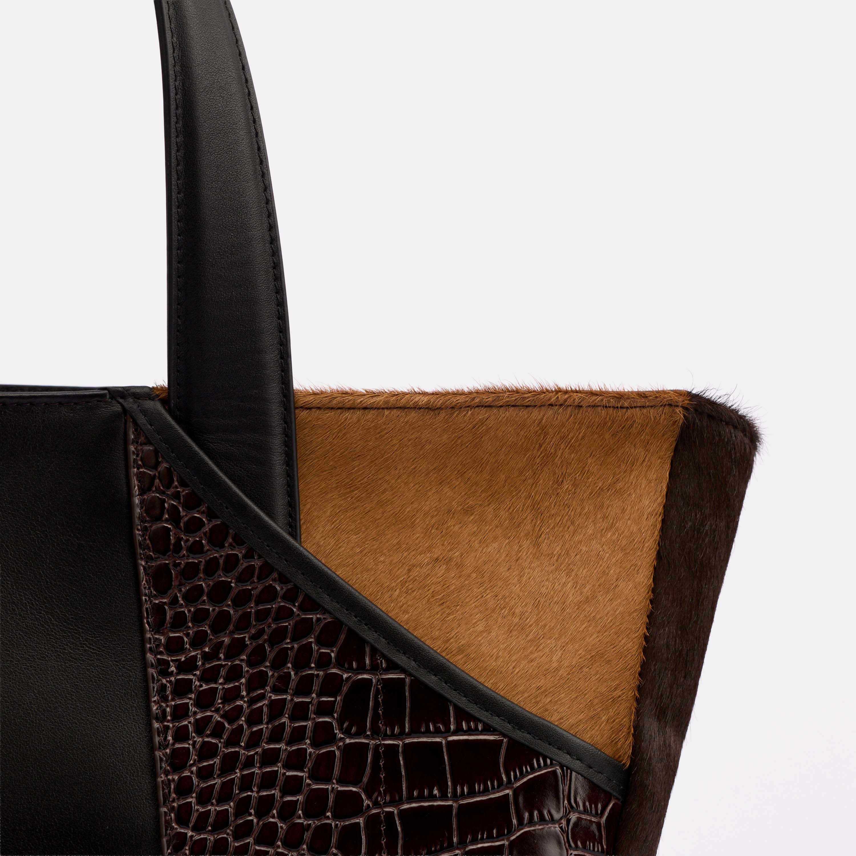 Marissa Structured Tote - Dark Brown Croc Leather - Image 9