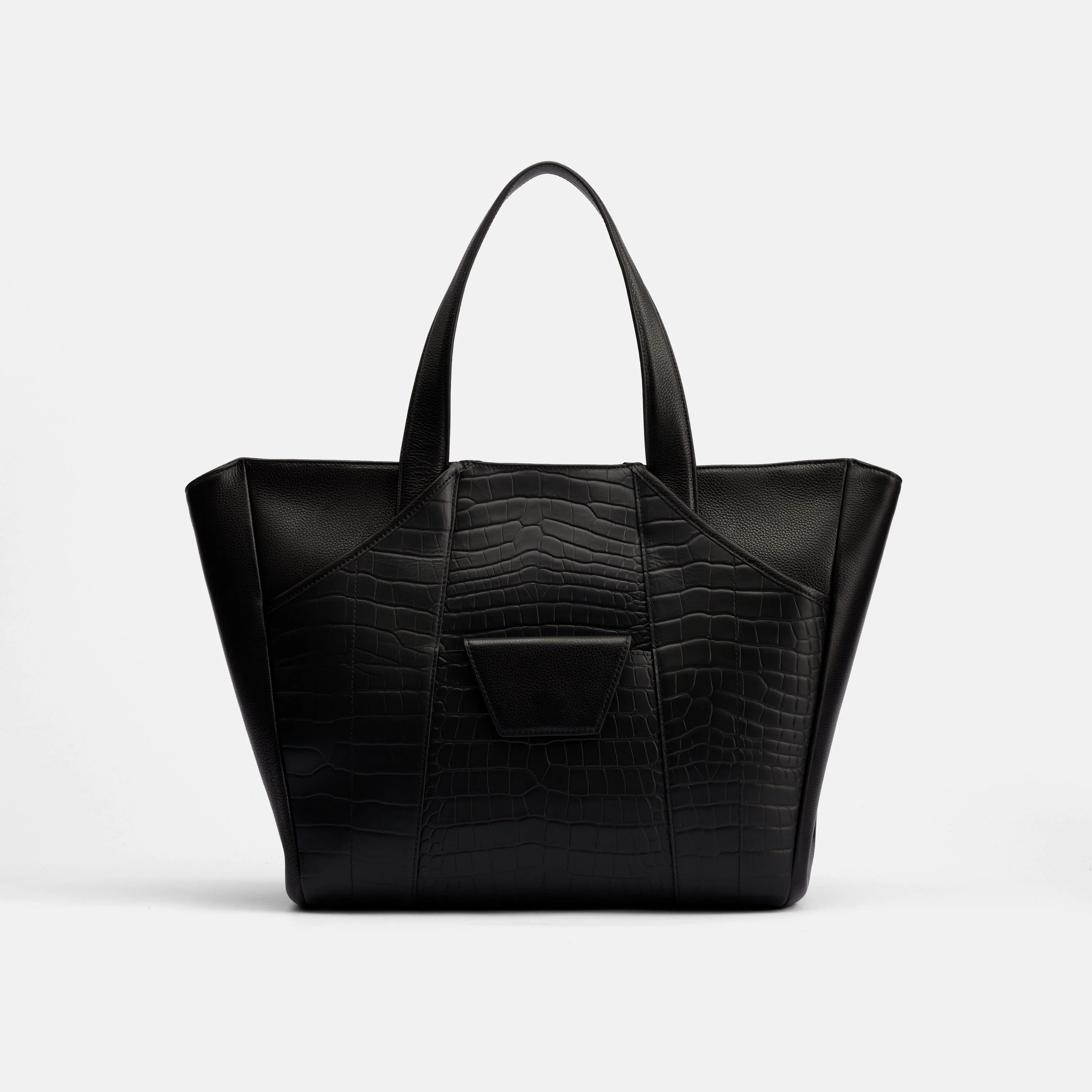 Marissa Structured Tote - Black Croc Leather - Image 2