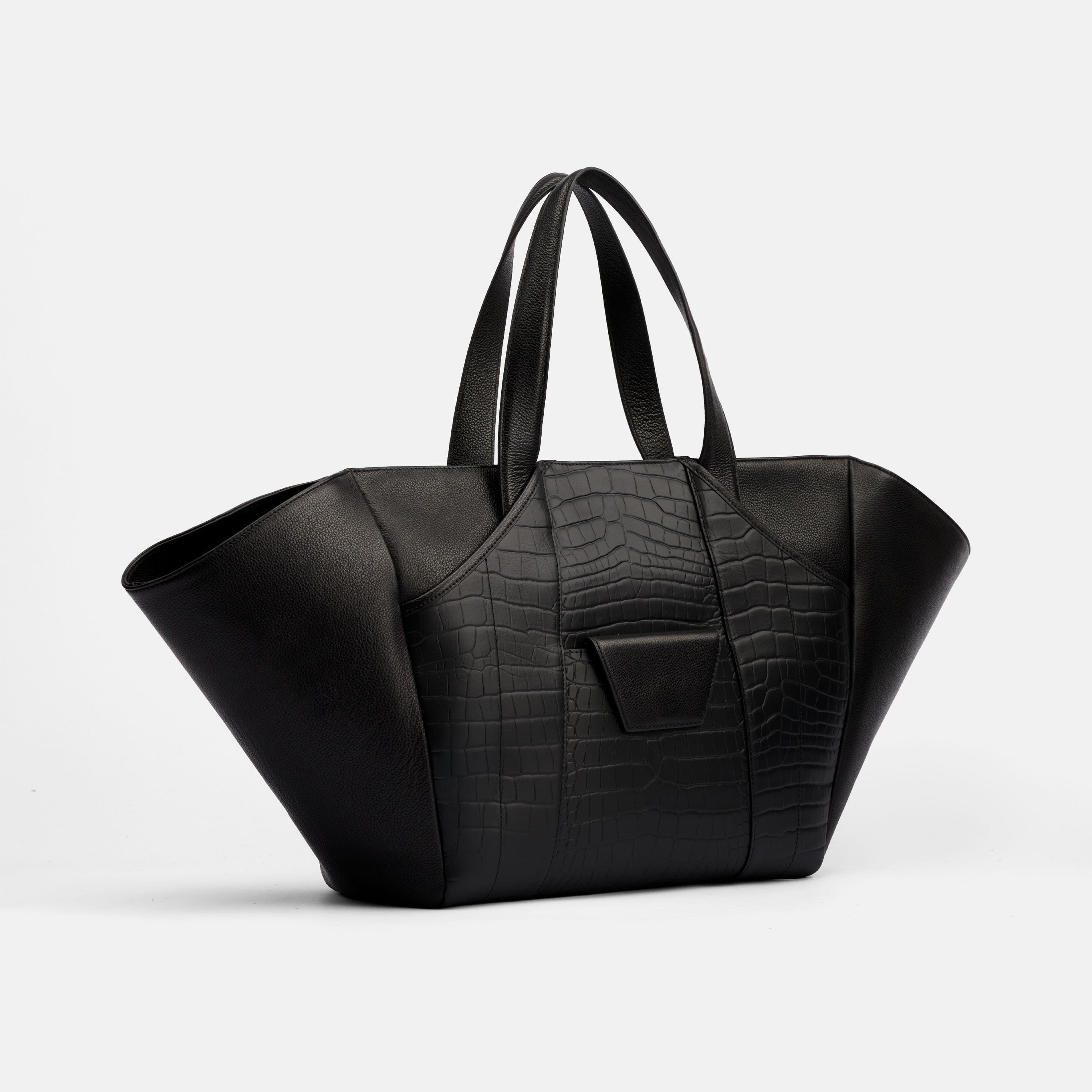 Marissa Structured Tote - Black Croc Leather - Image 3