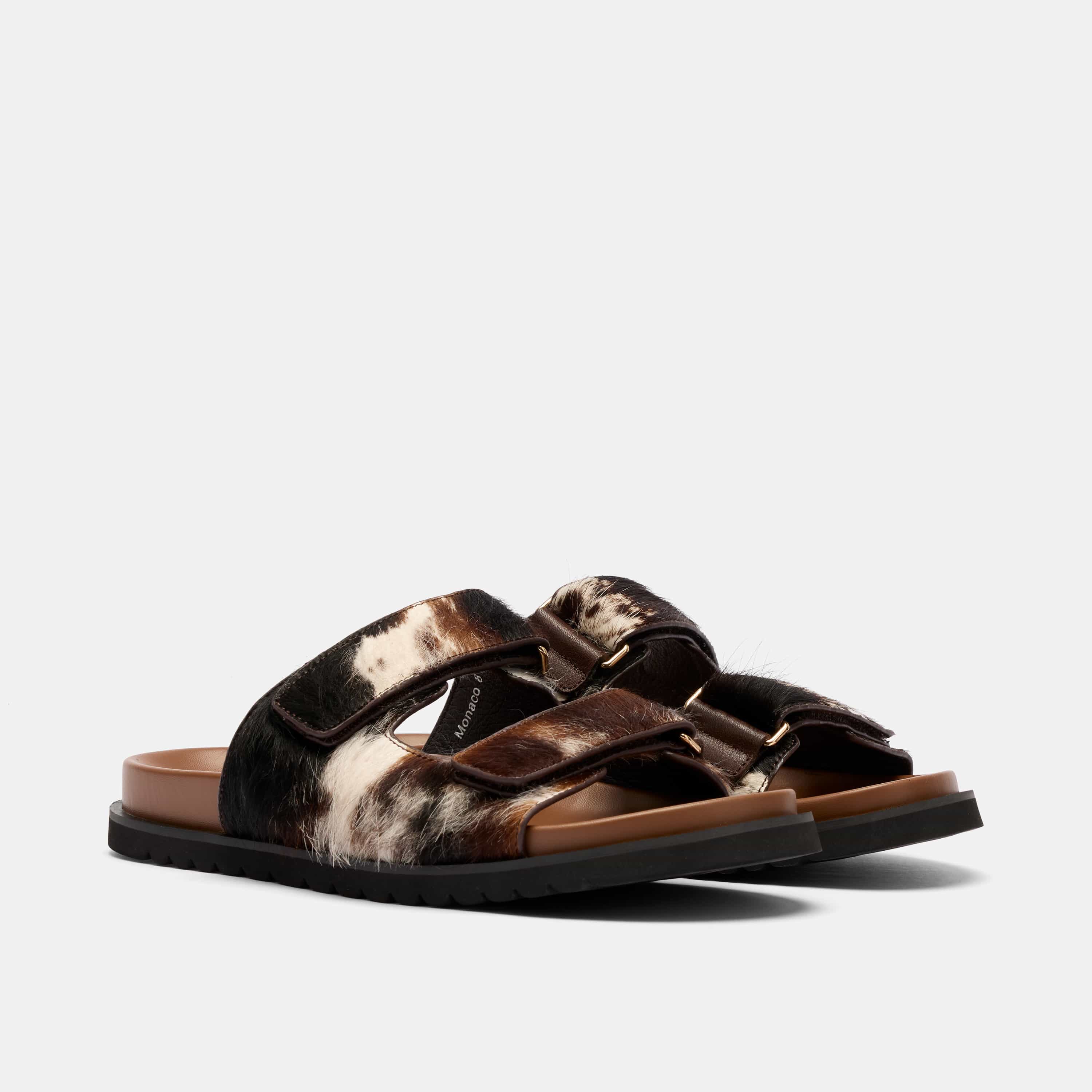 Monaco Dark Horse Pony Hair Strap Sandals - Image 2