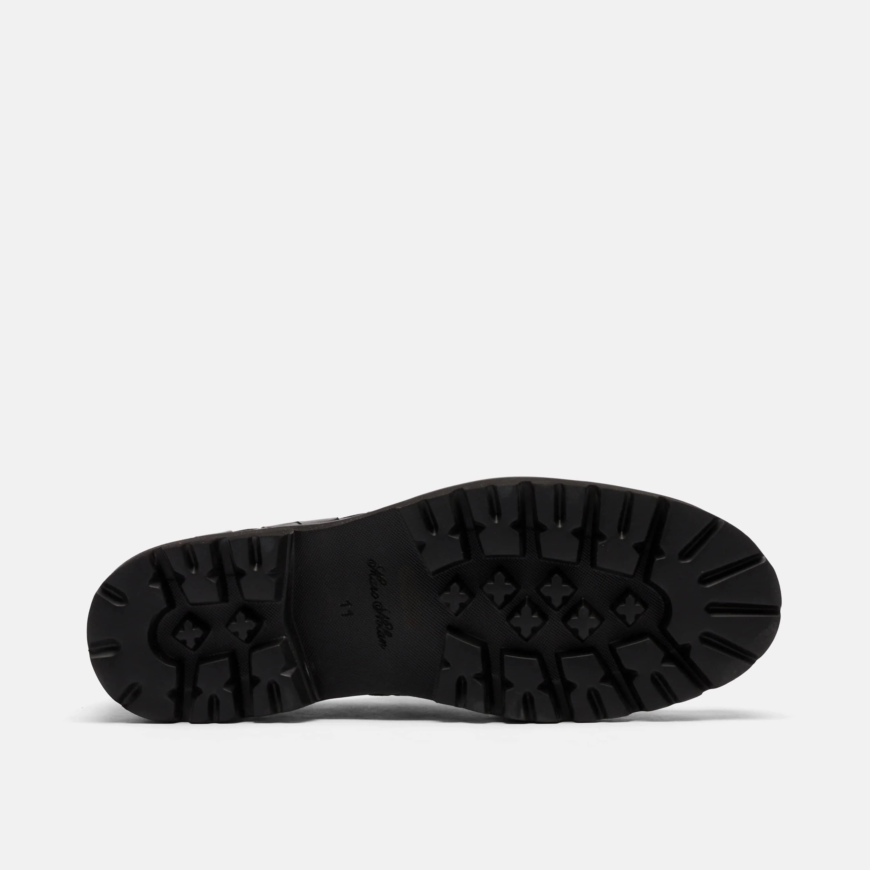 Montana Black Woven Leather Moc Toe Derbys - Image 6