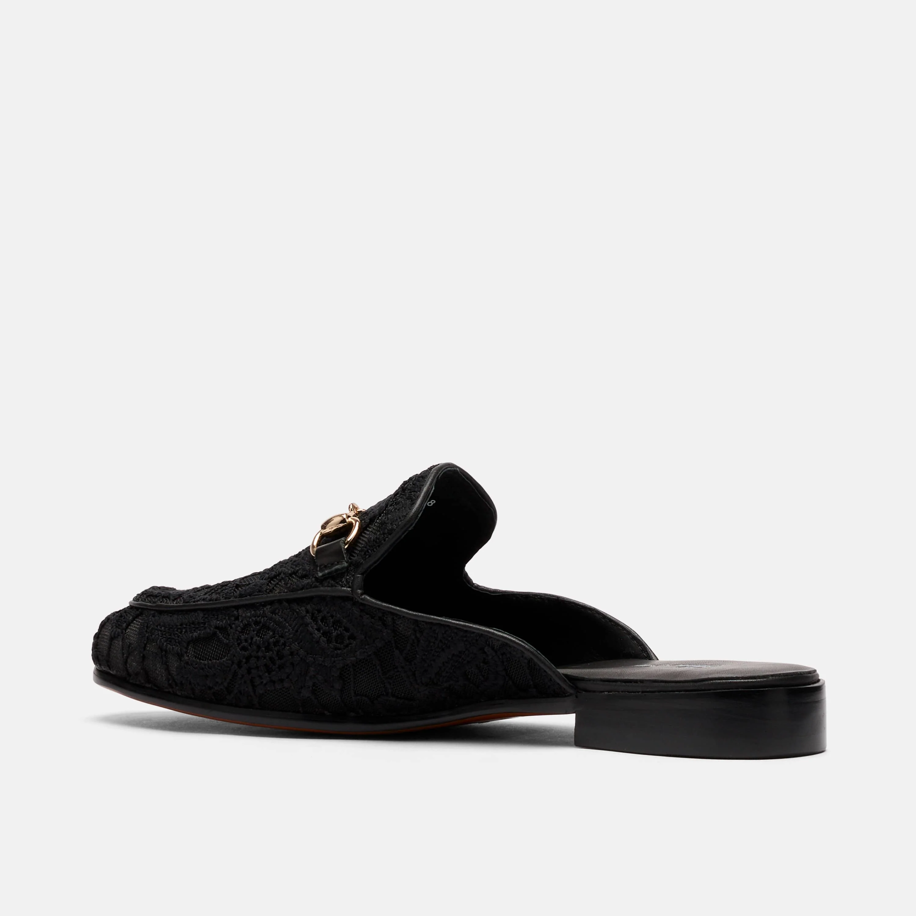 Ms. Del Sol Black Lace Bit Loafer Mule - Image 4