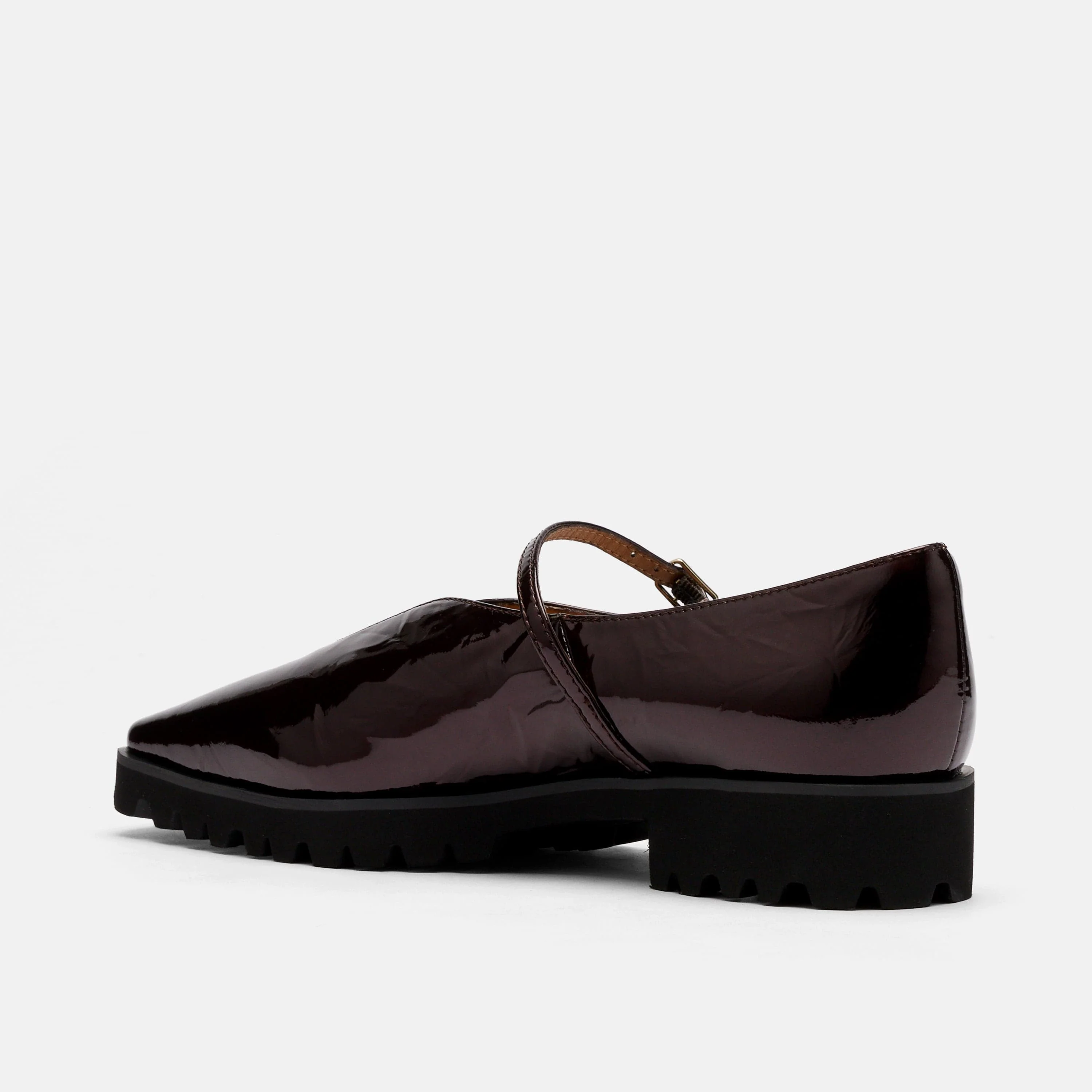 Roxie Wine Patent Leather Lug Mary Janes - Image 4