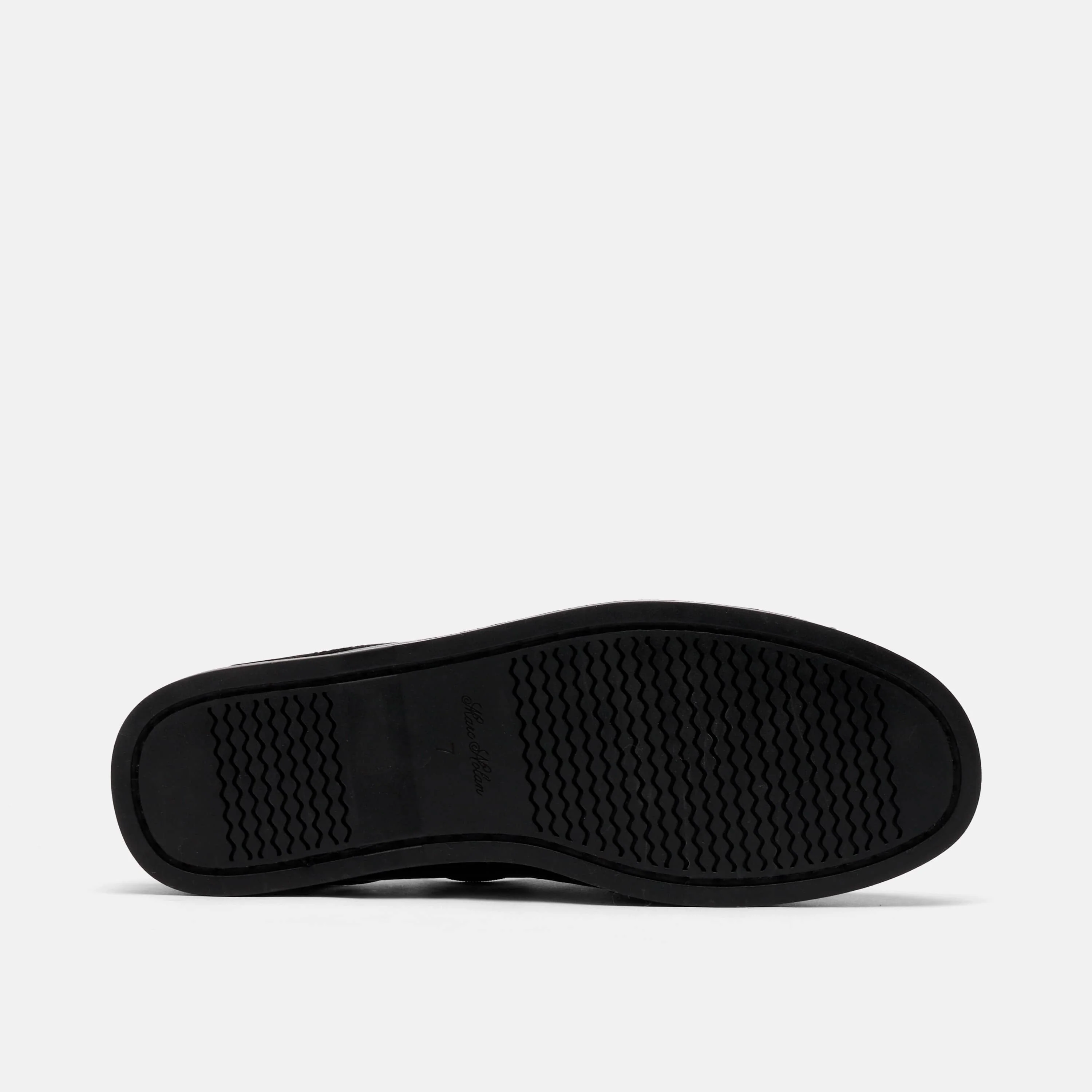 Selene Black Pleated Leather Boat Shoe Mules - Image 6