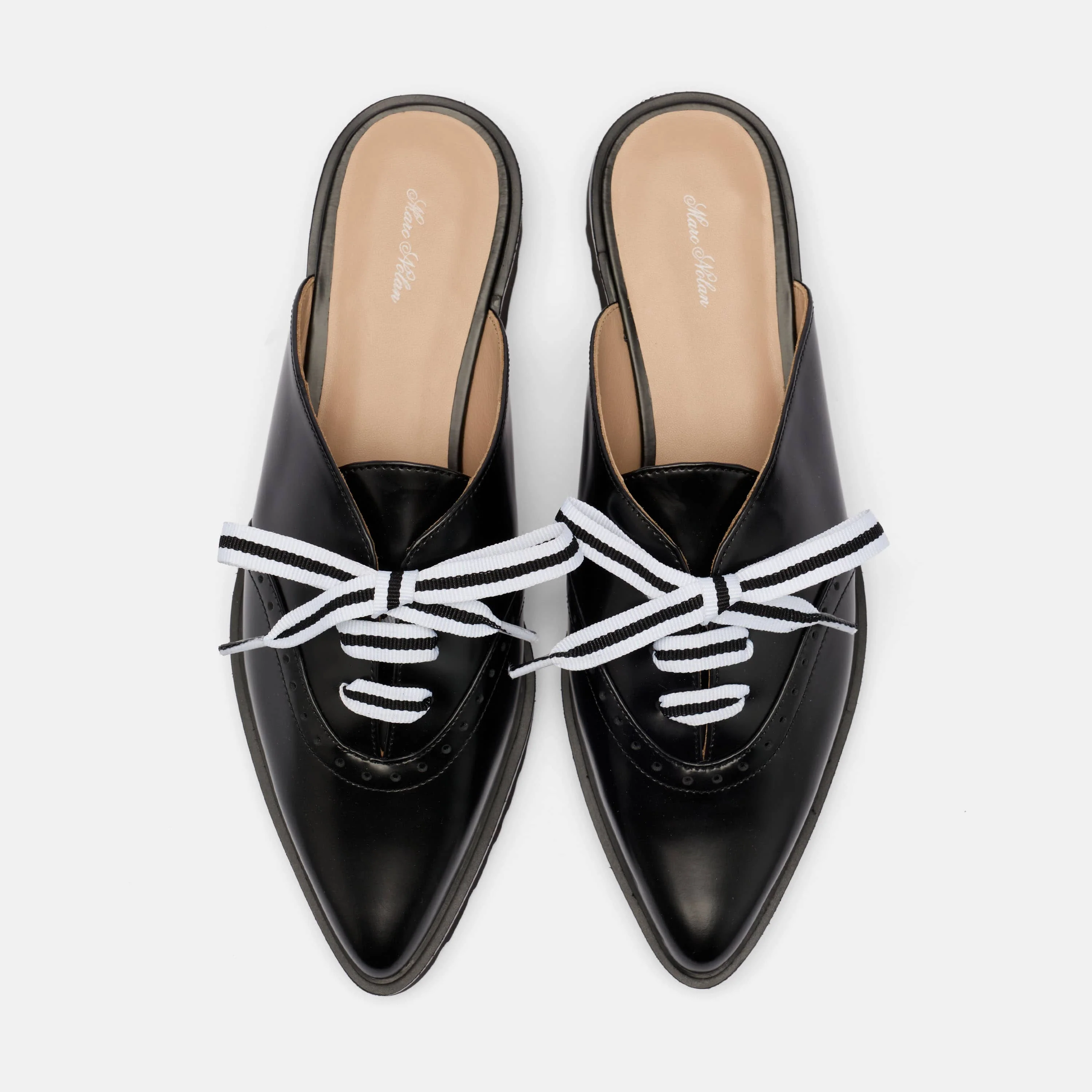 Vera Black Leather Oxford Mules - Image 5